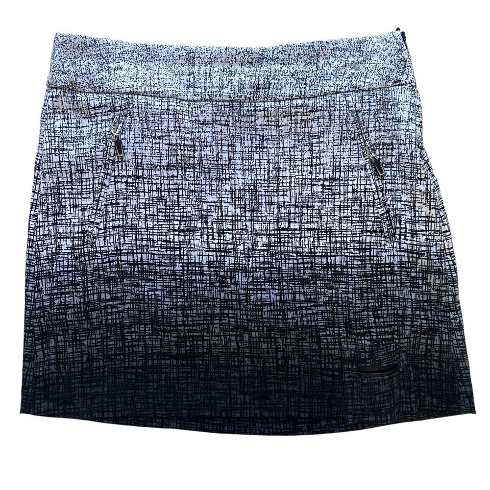 Jamie Sadock Size 6 Kashumi Black White Ombre Shorts Lined Golf Skirt Skort
